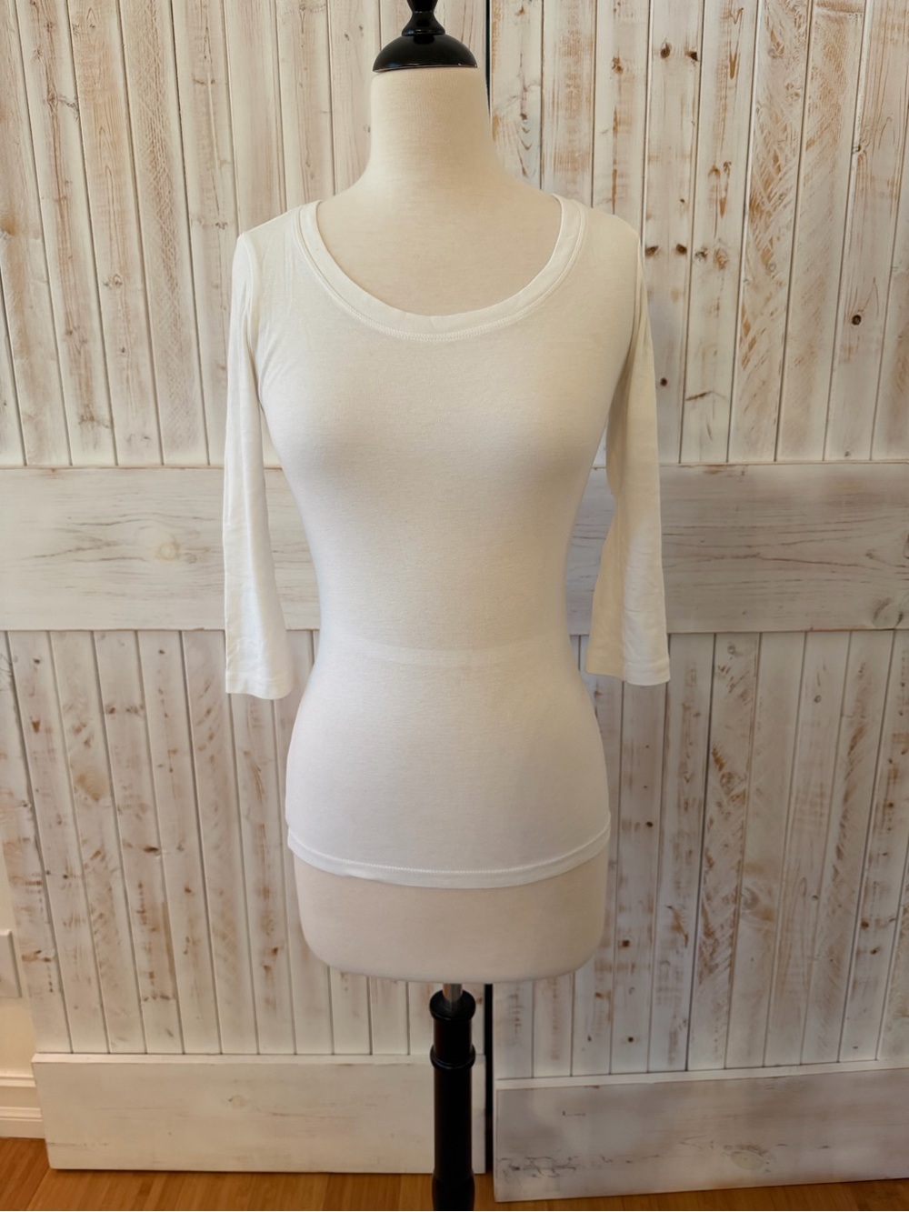 Cynthia Rowley Classic White Scoop Neck Women's Top S